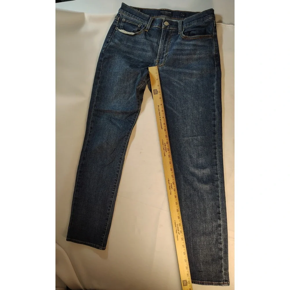 Lucky Brand 121 Slim Straight Mens Jeans 29x32 Dark Wash Blue Denim Stretch